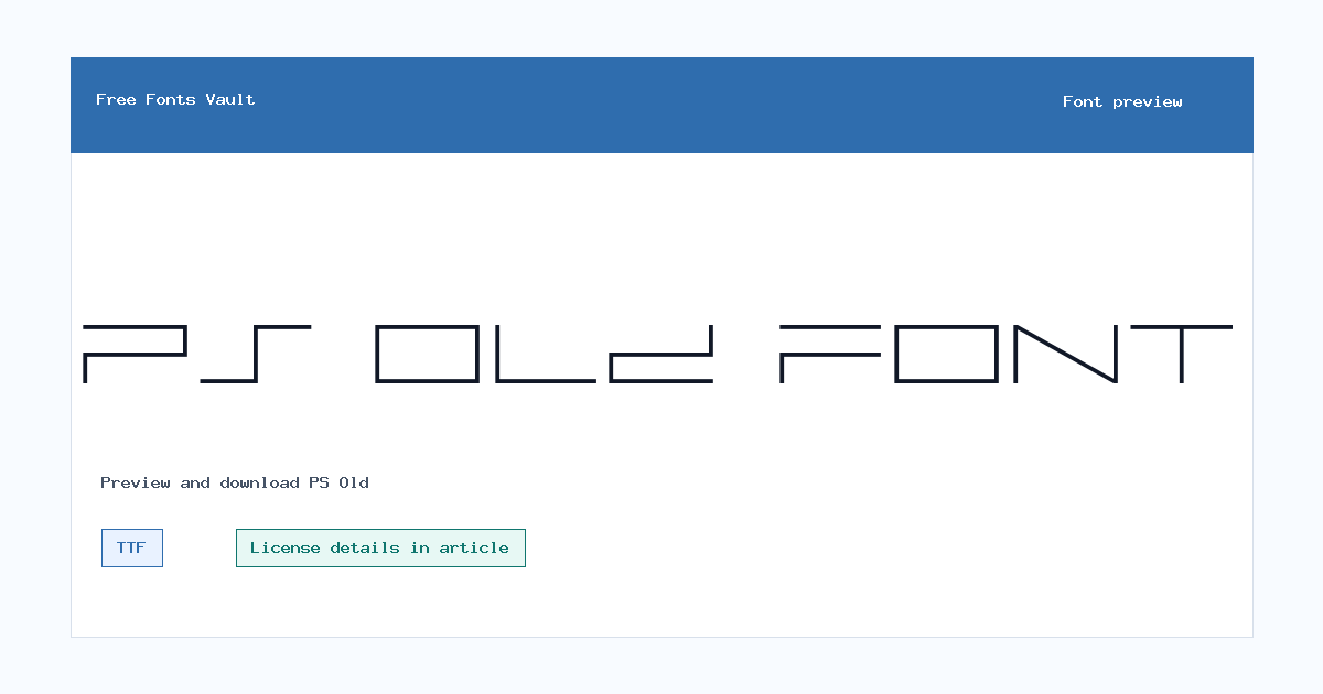 PS Old font preview showing the family name