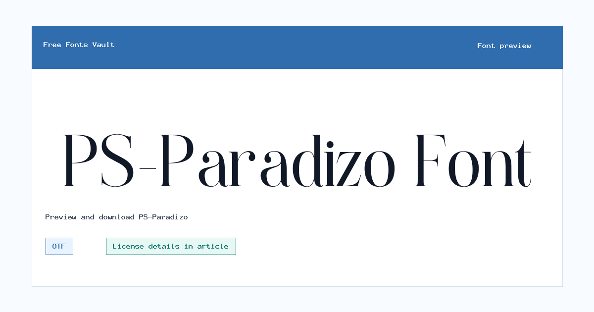 PS-Paradizo font preview showing the family name