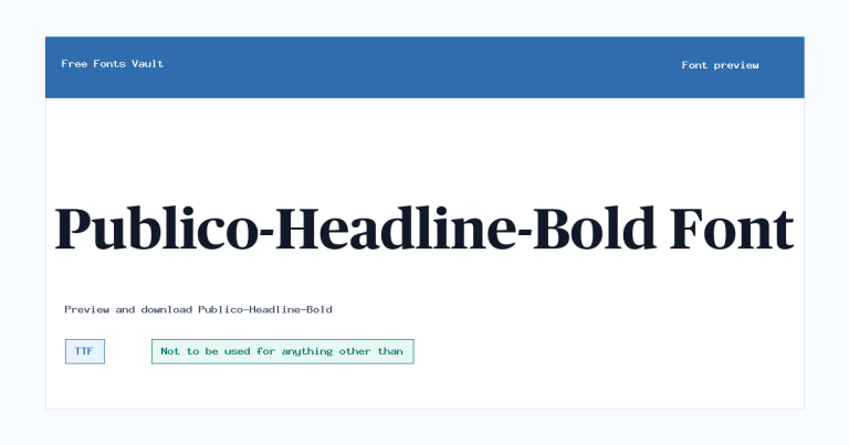 Publico-Headline-Bold font preview