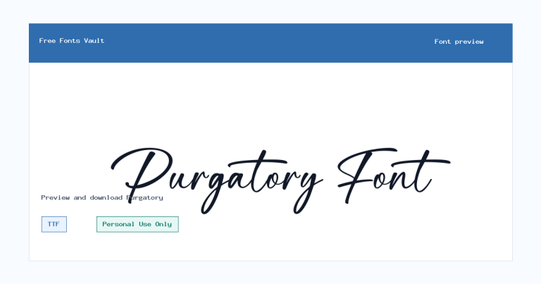 Purgatory font preview