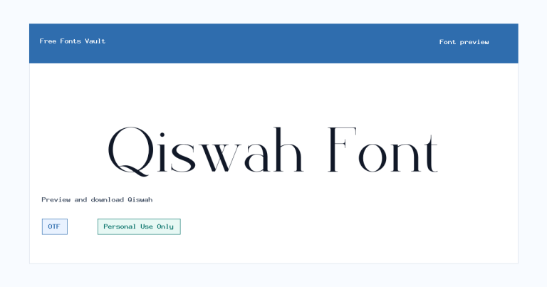 Qiswah font preview