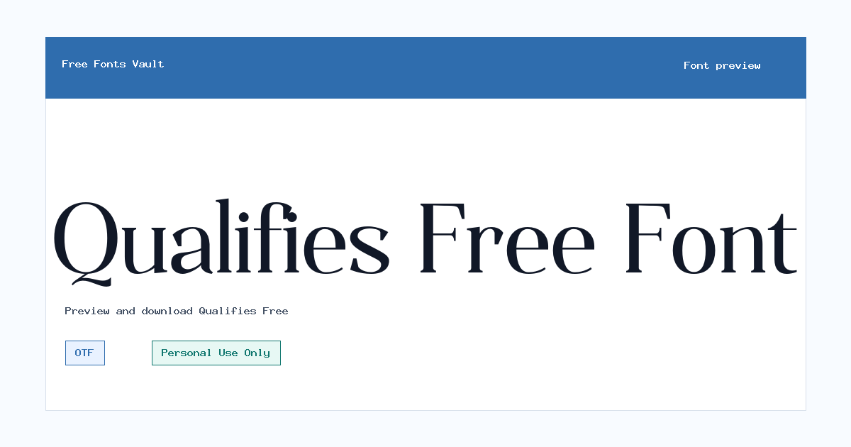 Qualifies Free font preview showing the family name