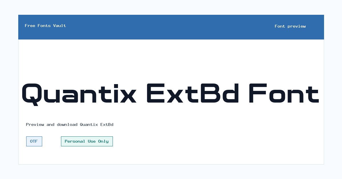 Quantix ExtBd font preview showing the family name