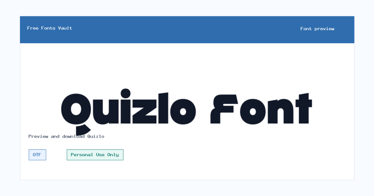 Quizlo font preview