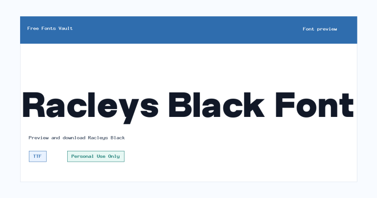 Racleys Black font preview