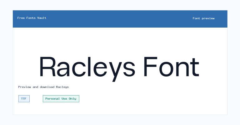 Racleys font preview
