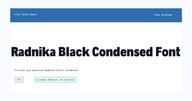 Radnika Black Condensed font preview