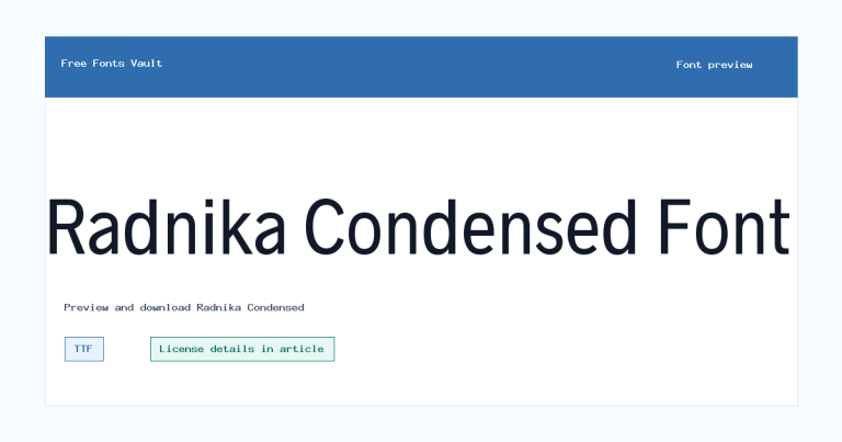 Radnika Condensed font preview