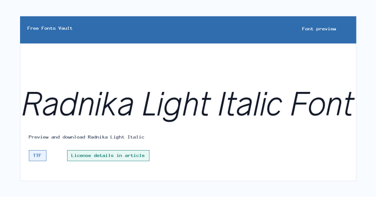 Radnika Light Italic font preview