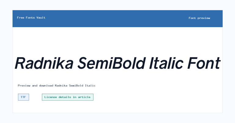 Radnika SemiBold Italic font preview