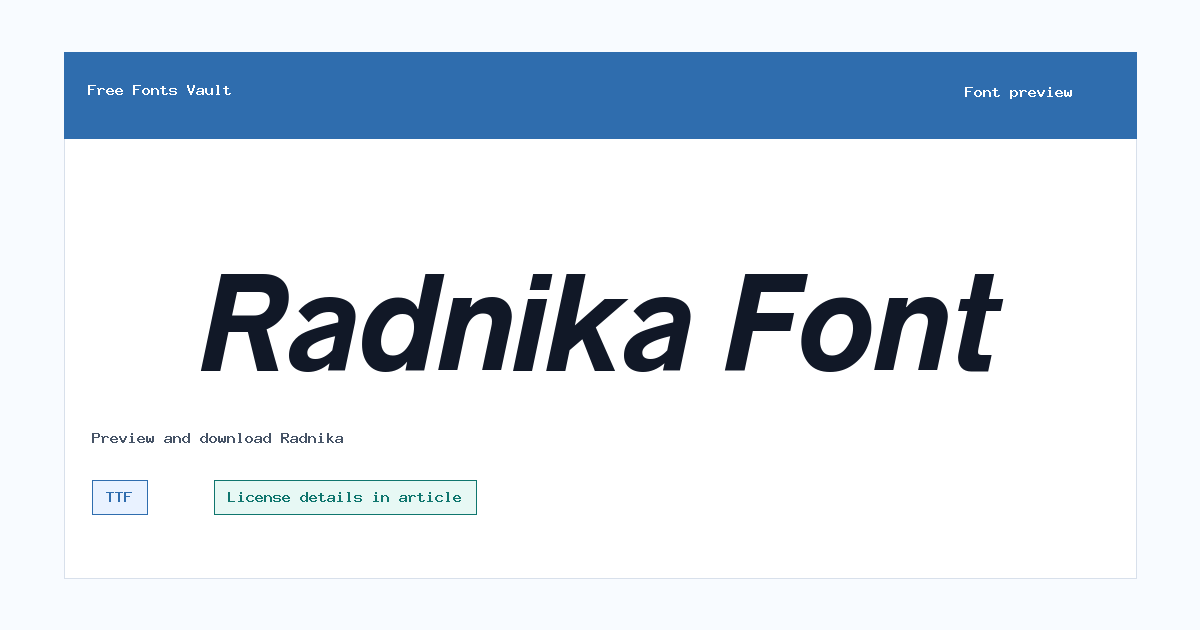 Radnika font preview showing the family name