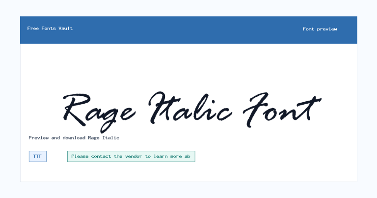 Rage Italic font preview