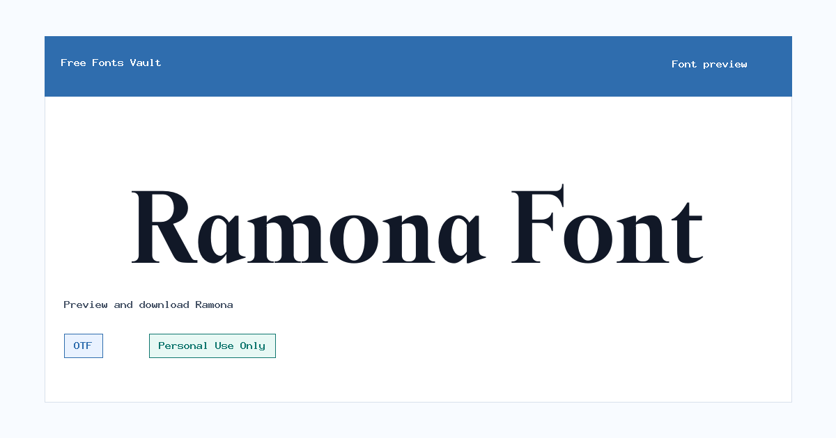Ramona font preview showing the family name