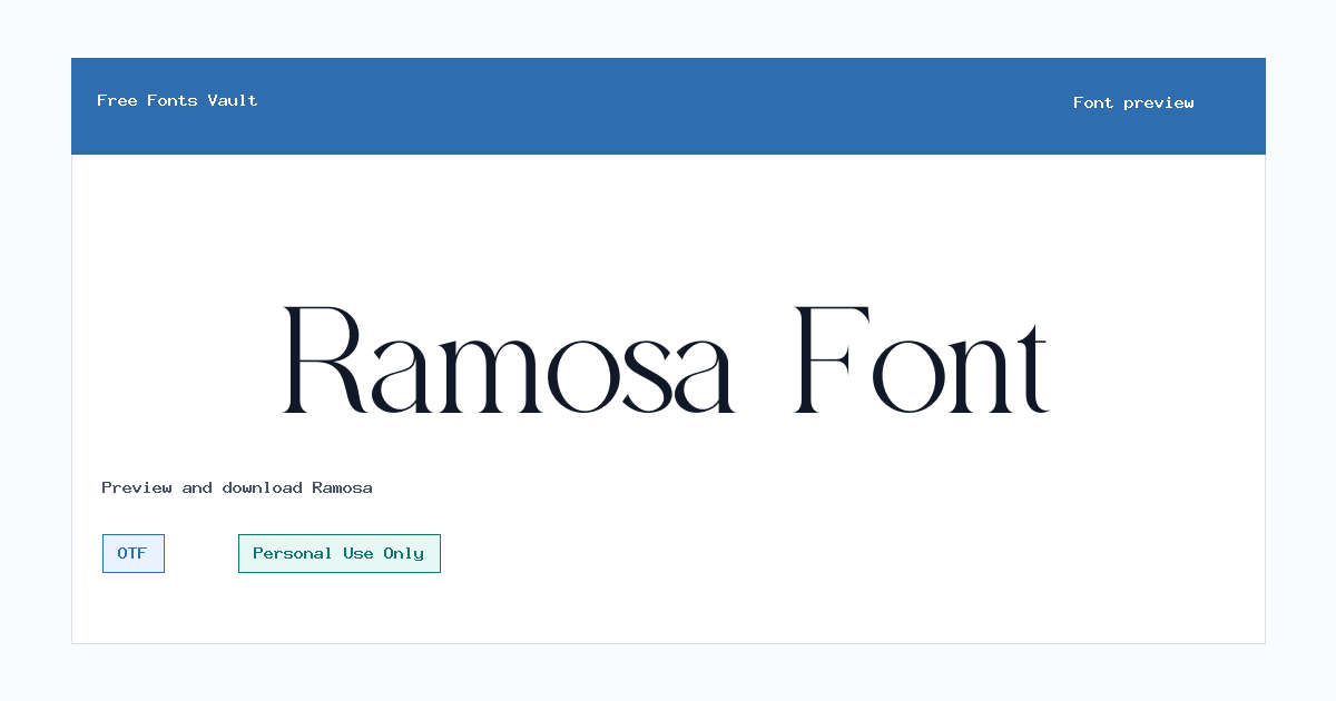 Ramosa font preview showing the family name