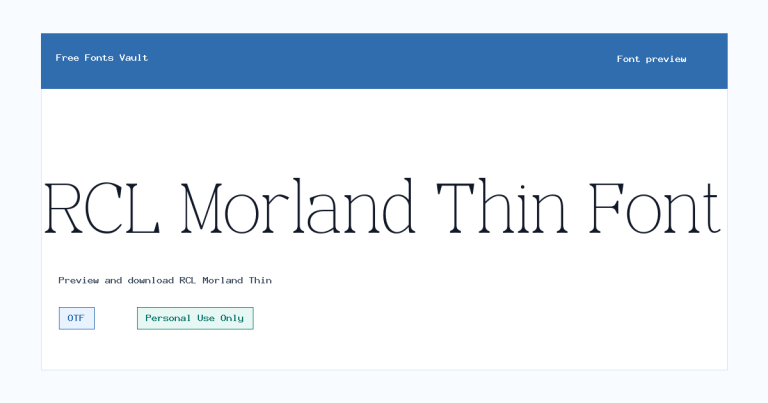 RCL Morland Thin font preview