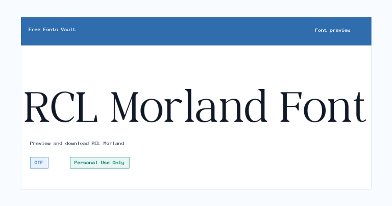 RCL Morland font preview