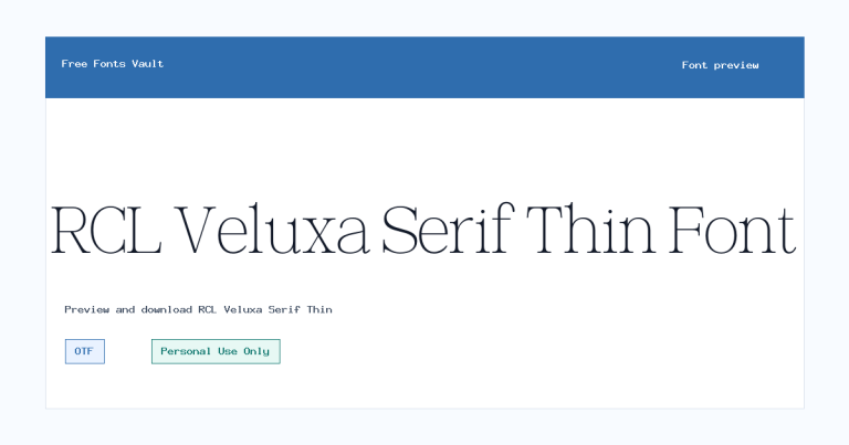 RCL Veluxa Serif Thin font preview