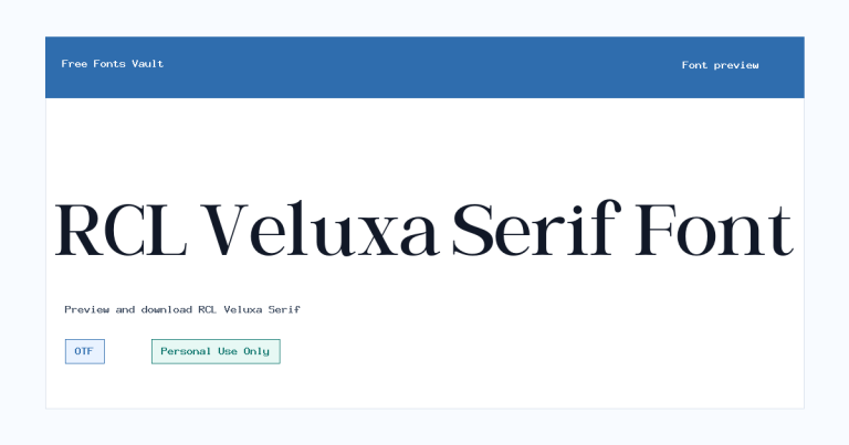 RCL Veluxa Serif font preview