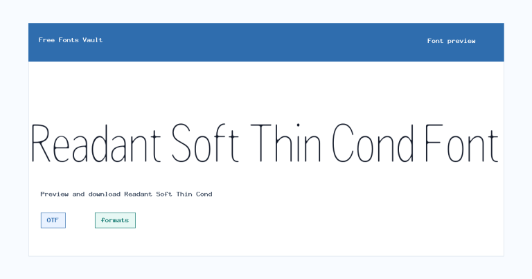 Readant Soft Thin Cond font preview