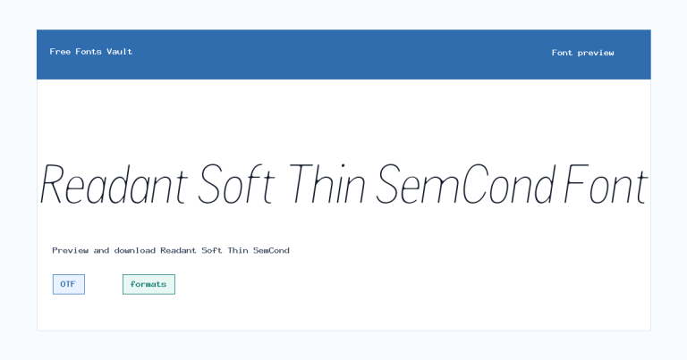 Readant Soft Thin SemCond font preview