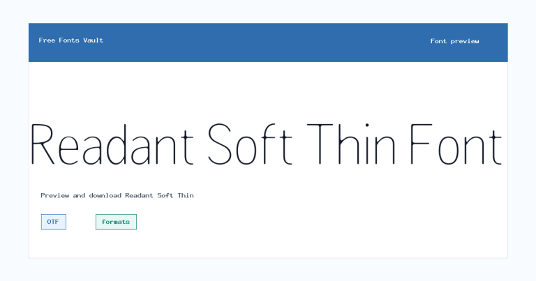 Readant Soft Thin font preview
