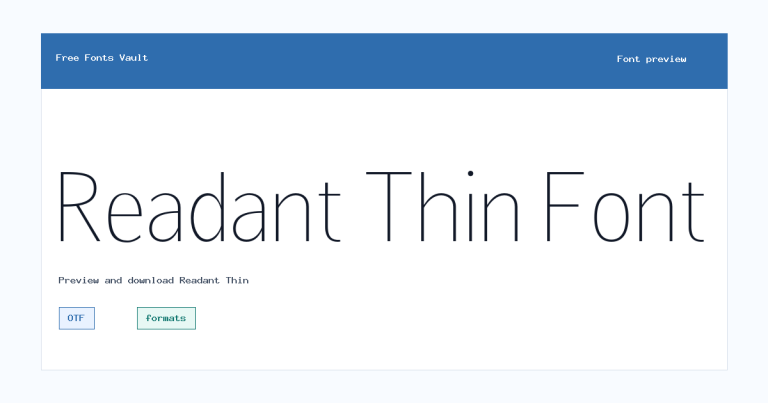 Readant Thin font preview