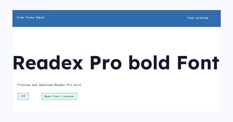 Readex Pro bold font preview