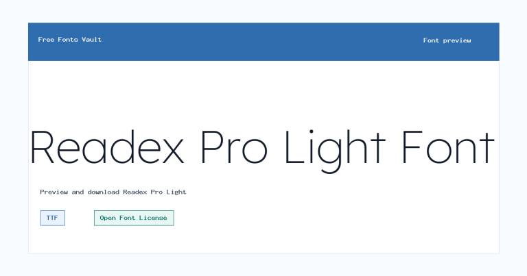 Readex Pro Light font preview