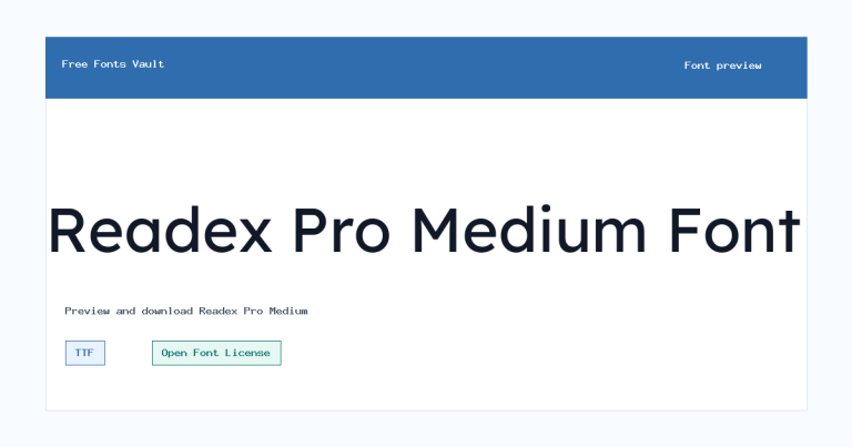 Readex Pro Medium font preview
