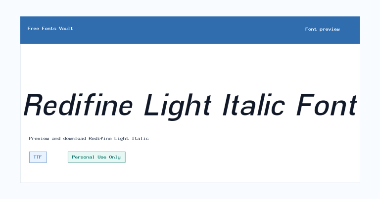Redifine Light Italic font preview
