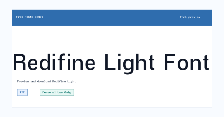 Redifine Light font preview