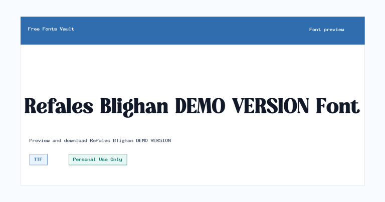 Refales Blighan DEMO VERSION font preview