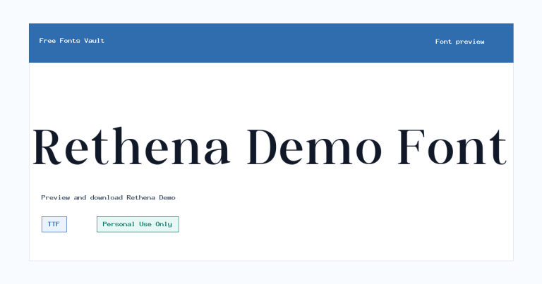 Rethena Demo font preview