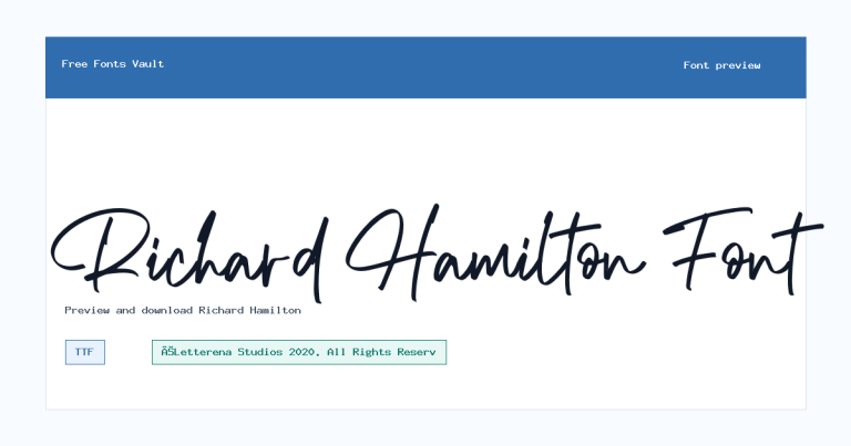 Richard Hamilton font preview