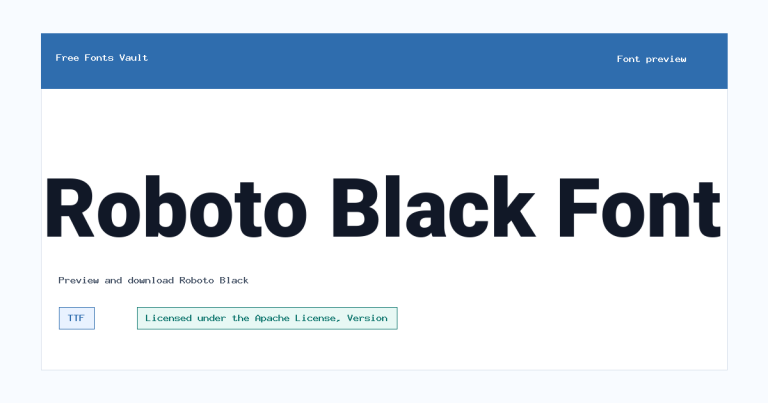 Roboto Black font preview
