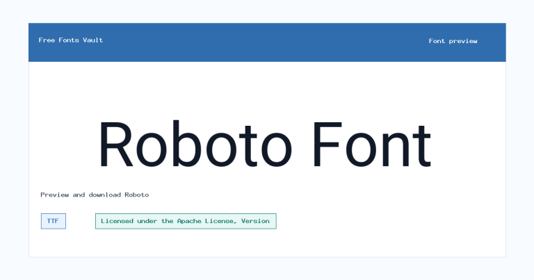 Roboto font preview