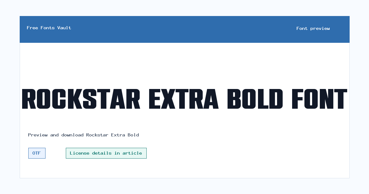 Rockstar Extra Bold font preview showing the family name