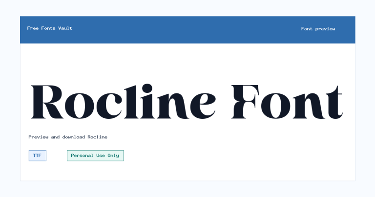Rocline font preview
