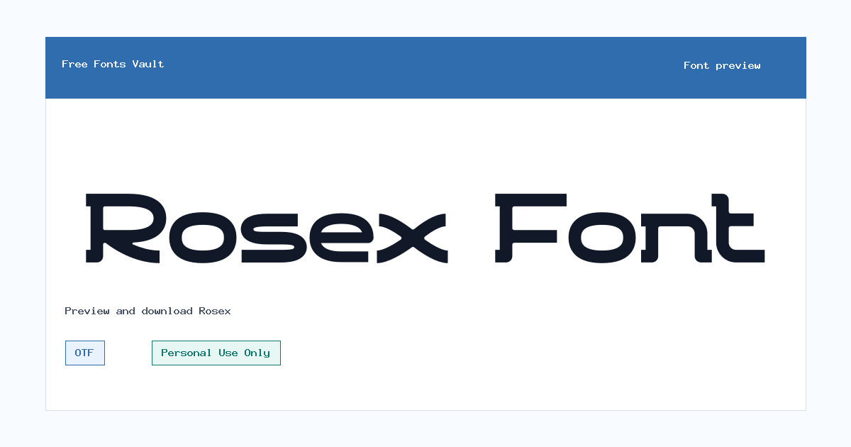 Rosex font preview showing the family name