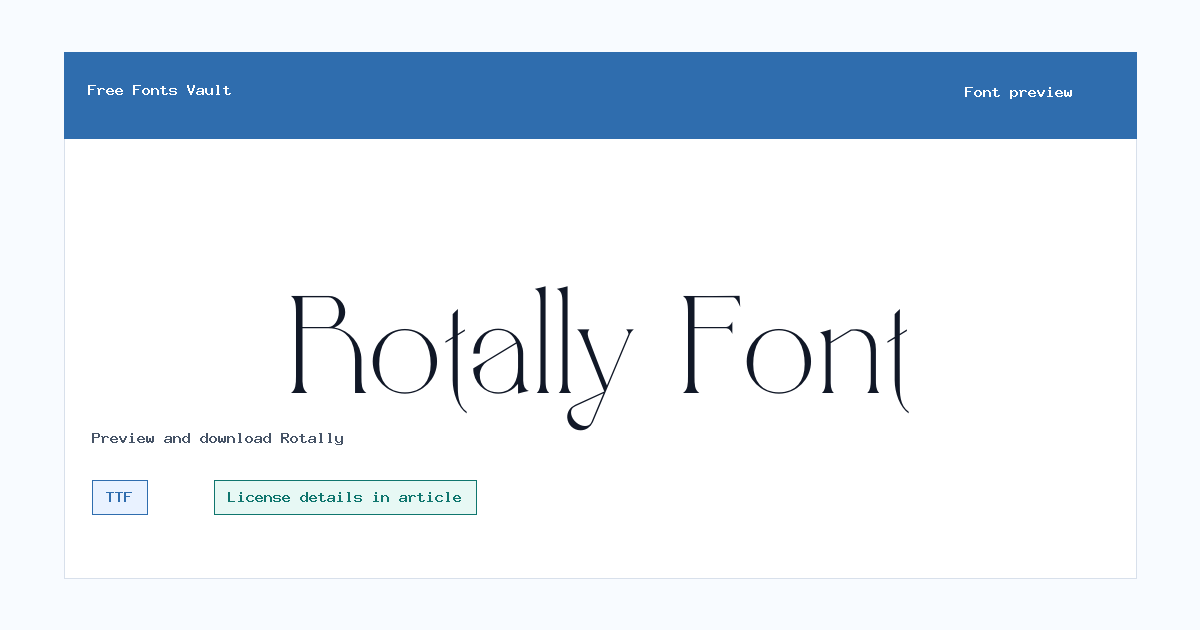 Rotally font preview showing the family name