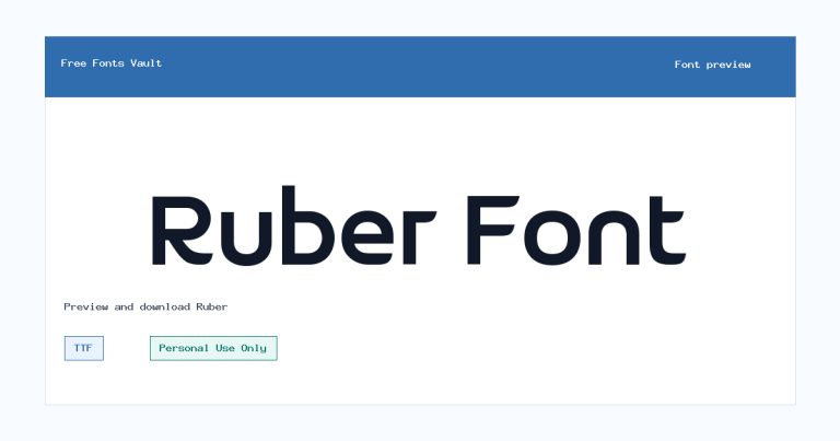 Ruber font preview