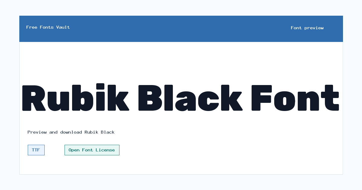 Rubik Black font preview showing the family name