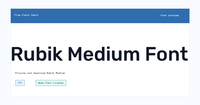 Rubik Medium font preview