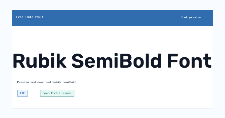 Rubik SemiBold font preview