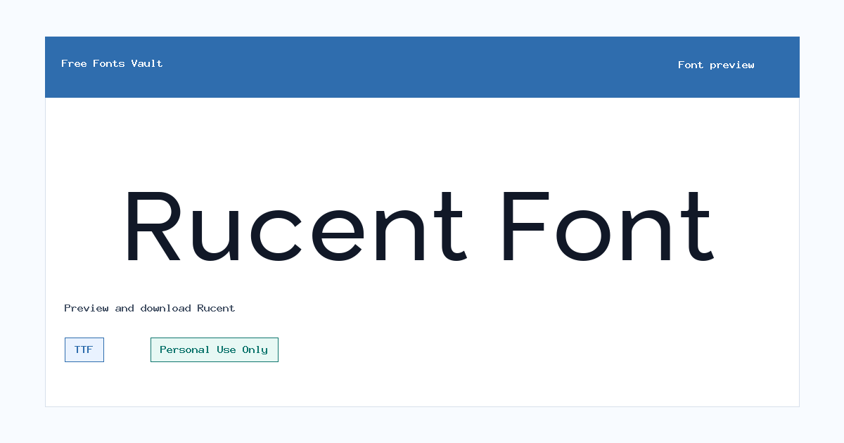 Rucent font preview showing the family name