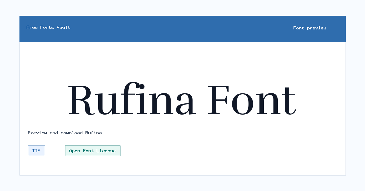 Rufina font preview showing the family name