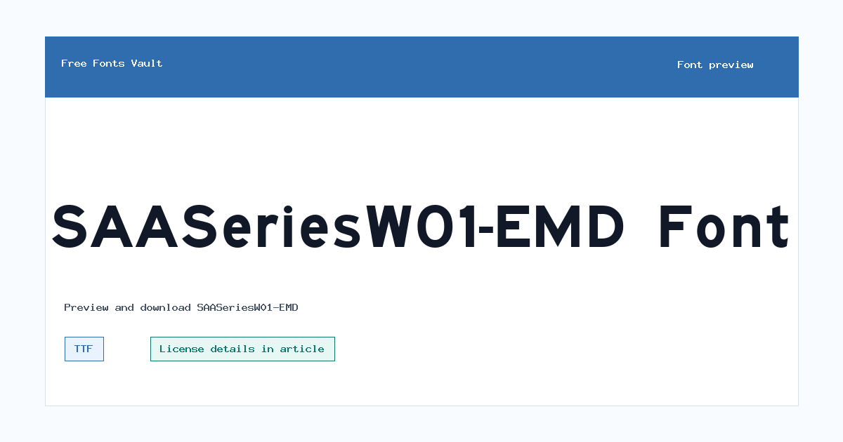 SAASeriesW01-EMD font preview showing the family name
