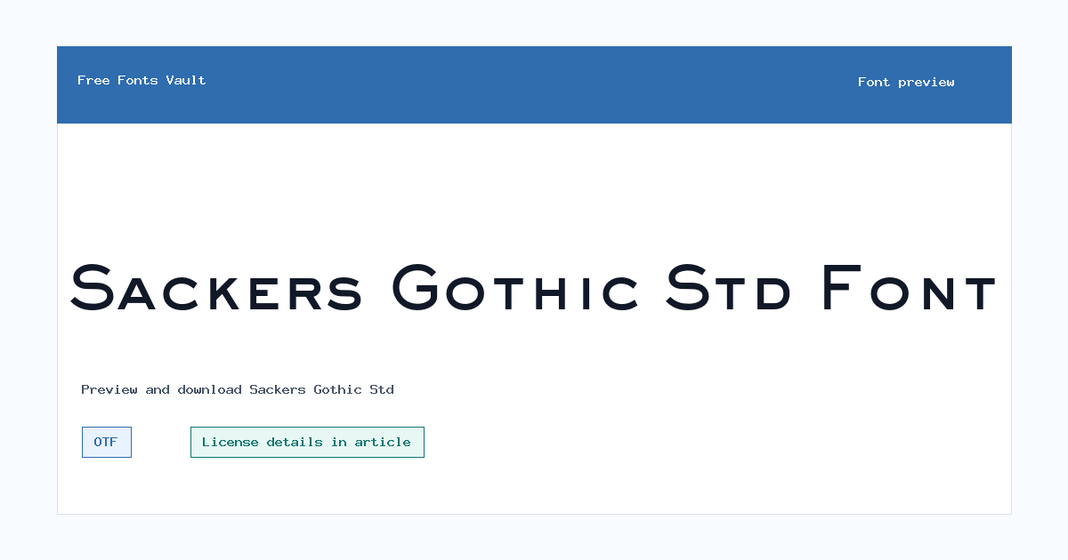 Sackers Gothic Std font preview showing the family name