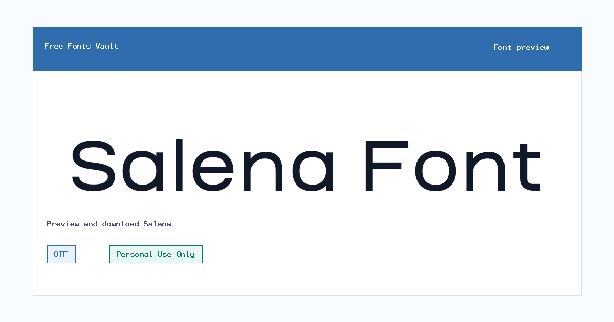 Salena font preview showing the family name