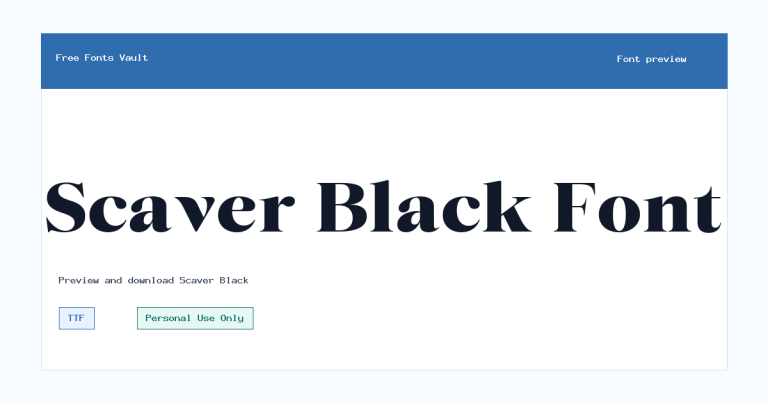Scaver Black font preview